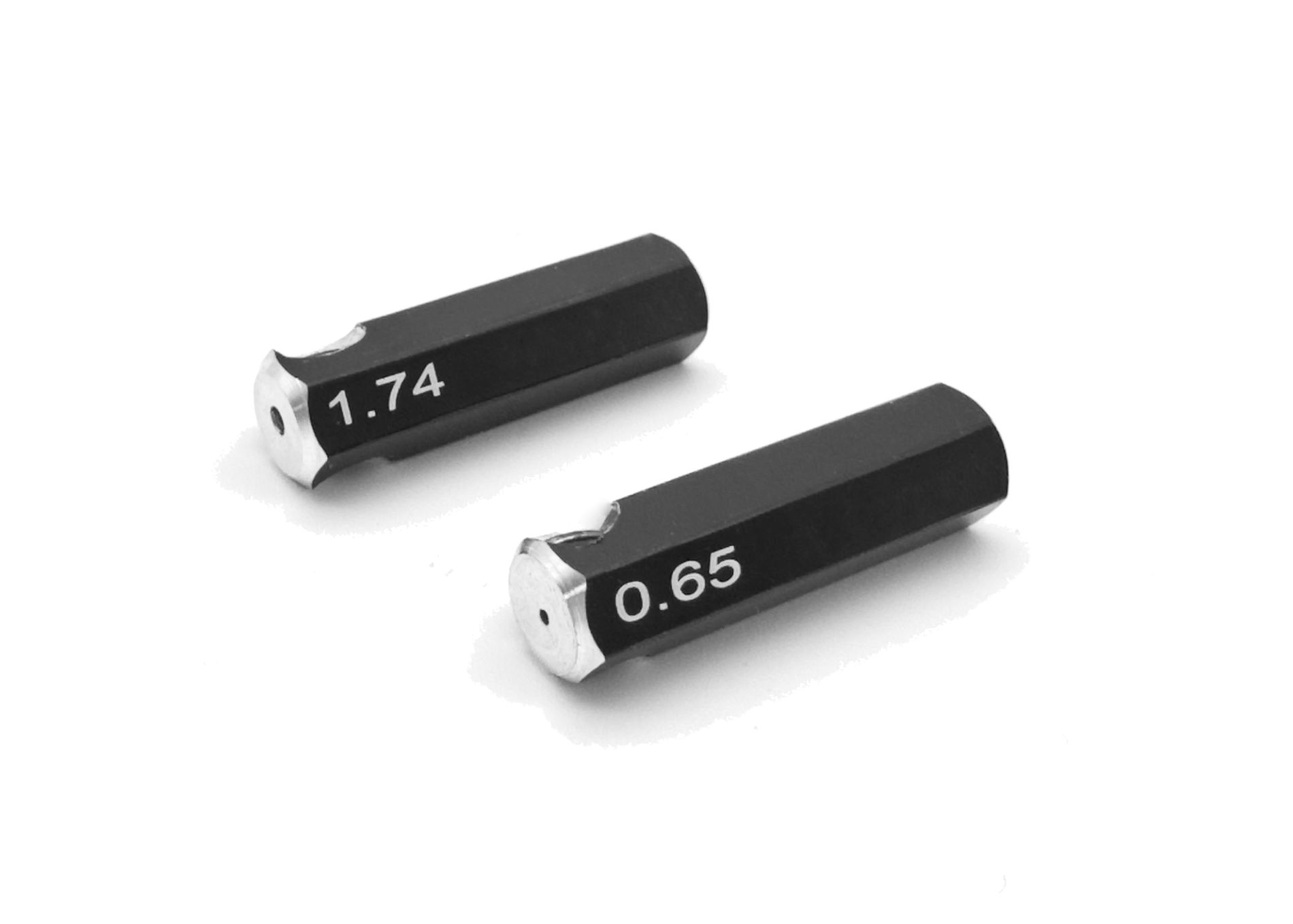 Aluminiumsechskantgriffe schwarz, für Prüfstifte Ø 15,001 mm - 20,000 mm Sechskantgriff schwarz aus Aluminium für Prüfstifte mit, Ø 15,001 mm - 20,000 mm, Grifflänge 30 mm