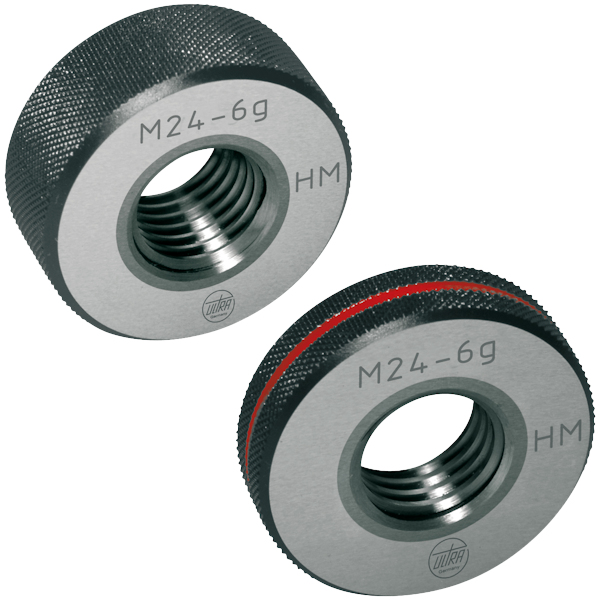 Hartmetall Gewindelehrring für metrisches ISO-Regelgewinde, Toleranz: 6g, Größe: M 22 x 2,5