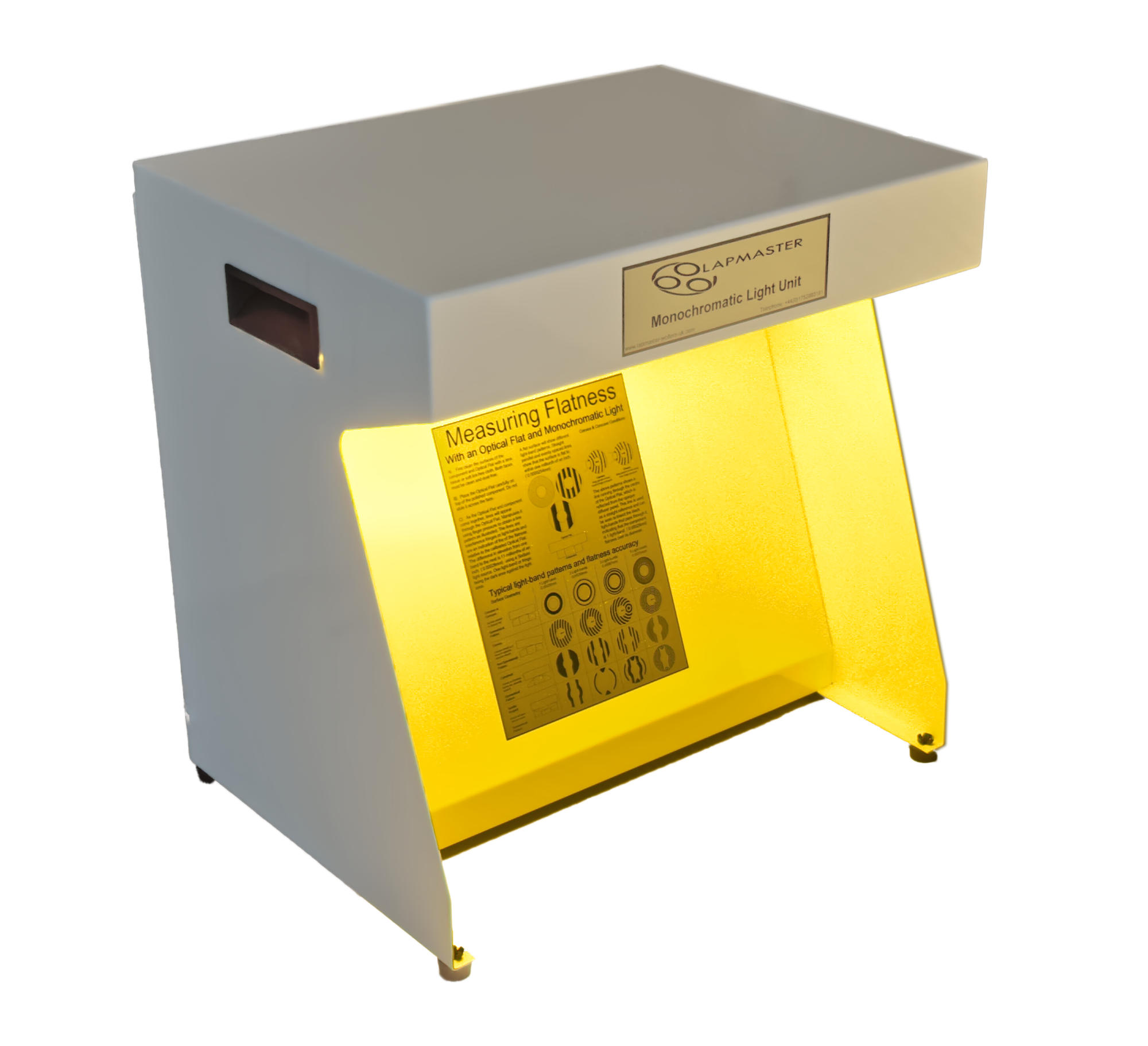 Monochromatisches Licht, 1 Phase 50Hz/60Hz, für Plangläser bis Ø 250mm, Abmaße: 400mm x 300mm x 400mm